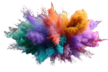 Vibrant explosion of colored powder