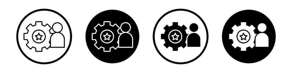 Soft skills icon collection in black and white filled and outlined style for web.