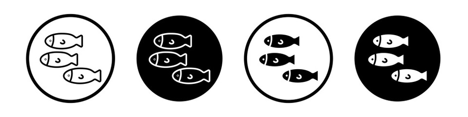 Shoal icon collection in black and white filled and outlined style for web.