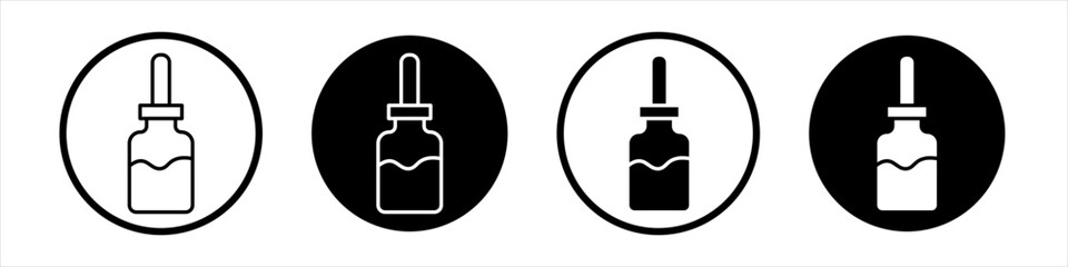 Serum icon collection in black and white filled and outlined style for web.