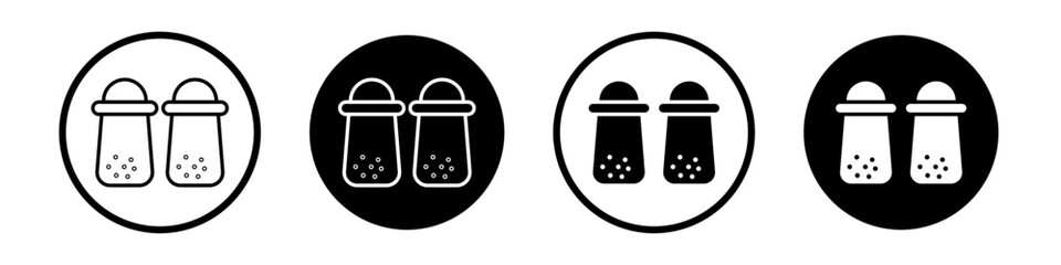 Salt and pepper icon collection in black and white filled and outlined style for web.
