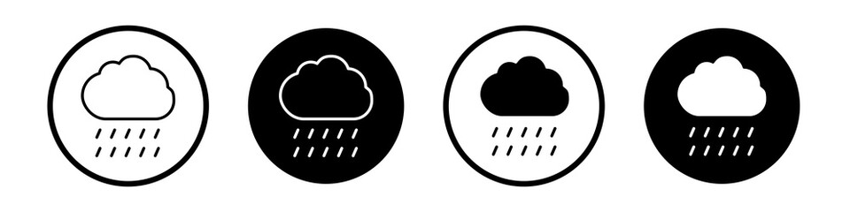 Rainy Day icon collection in black and white filled and outlined style for web.