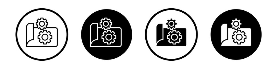 Prototyping icon collection in black and white filled and outlined style for web.