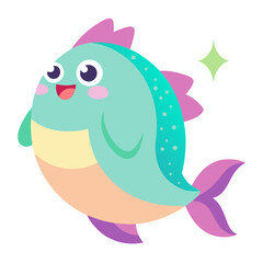 Happy cartoon fish with bright colors and a sparkling personality a fun illustration
