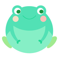 Cheerful cartoon frog illustration with bright colors cute design and playful expression for childrens projects