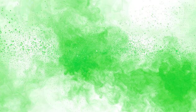 Bright green glowing fire particles embers with smoky fog overlay (PNG File)
