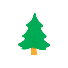 Pine tree icon. Evergreen pine silhouette, holiday or woodland graphic.
