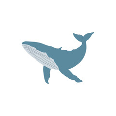 Naklejka premium Graceful whale illustration. Large whale in swimming pose, elegant marine vector art.