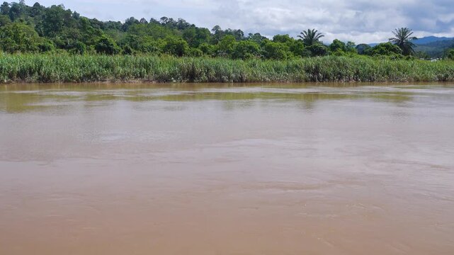 Regularly floods Padas River surrounded Bisaya-Brunei settlements, rainforest and flooded meadows