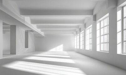 Fototapeta premium Empty, bright, minimalist interior space