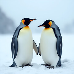 Fototapeta premium two penguins on the rocks