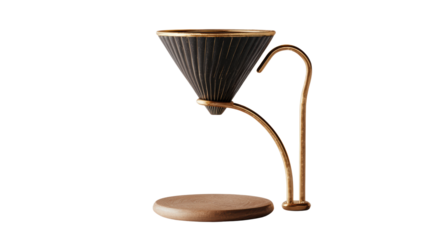 Stylish coffee dripper on a white isolated background, perfect for brewing a flavorful cup.