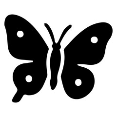 Butterfly Silhouette Icon – Minimal Black Insect Vector