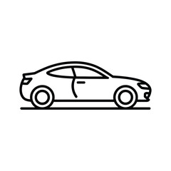 Fototapeta premium Sleek modern coupe car outline simple icon design automotive transport graphic