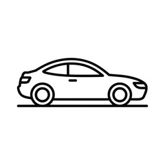 Fototapeta premium Sleek coupe car silhouette side profile simple line art graphic design element