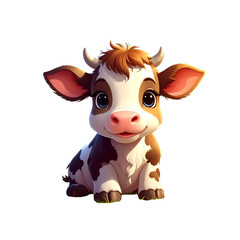 Obraz premium Untitled design - Adorable Baby Cow Cartoon Illustration Cute Calf Image By Anggoro