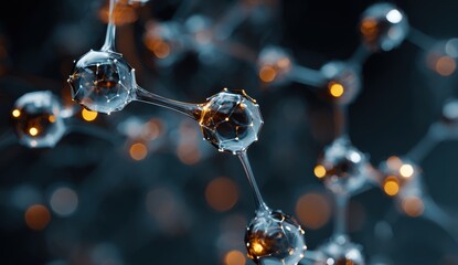 Molecular structure, 3D, glowing