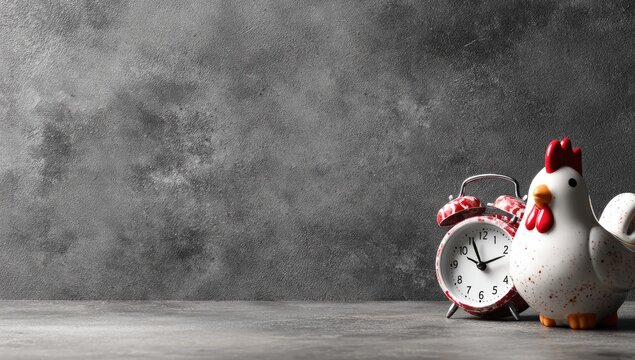 Rooster alarm clock rustic kitchen timer background