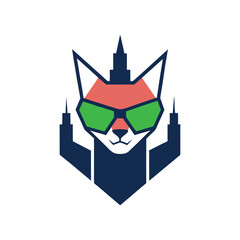 Obraz premium Cool Cat Mascot Logo - Sunglasses Style