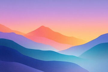 Abstract mountain landscape with soft gradient colors