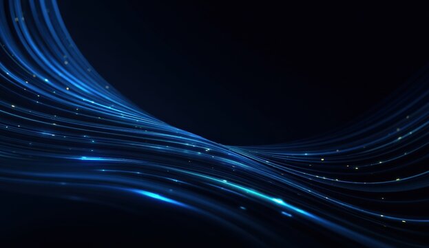 Abstract glowing blue lines on a dark background