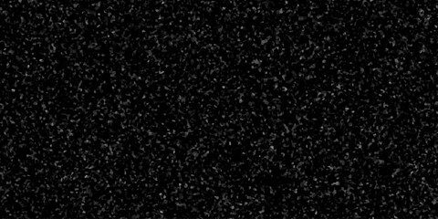 Snowfall Bokeh Lights on Black Background, Shot of Flying Snowflakes in the Air. Falling snow isolated on pure black background. Shiny luxury black glitter texture surface background.