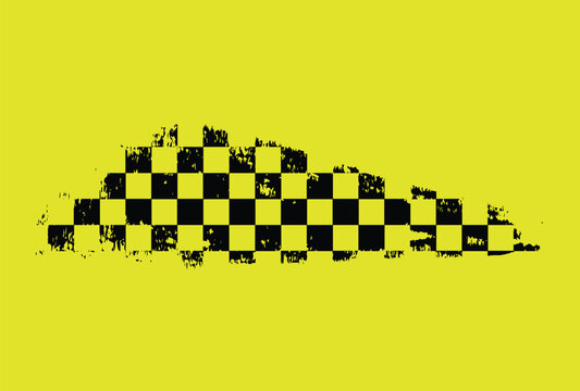 Distressed Checkered Pattern on Yellow Background. - Powered by Adobe