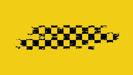 Grunge Taxi Checkerboard Graphic Element.