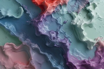 Naklejka premium Abstract Paint Splash Background in Pastel Colors, Fluid Art Texture