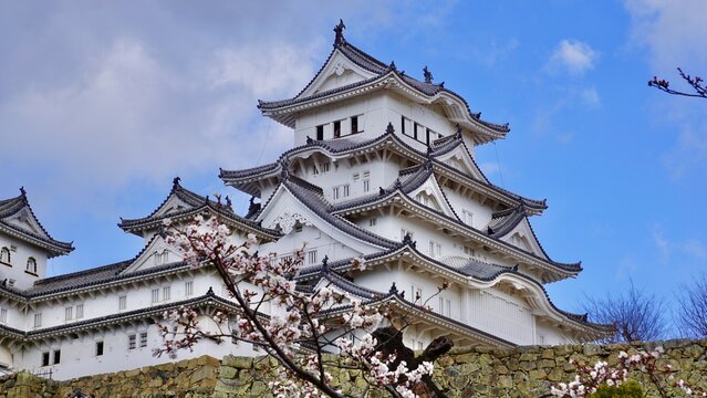 Himeji castle view from garden grounds