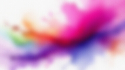Abstract watercolor paint splashes in pink purple and orange on a white background image photo