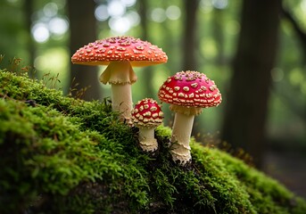 Forest Floor Fungi: A Vibrant Trio