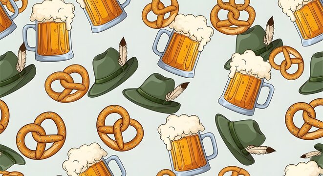 seamless pattern with beer mugs