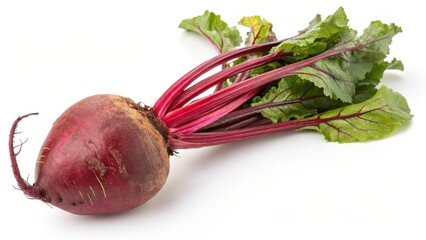 Fresh whole beatroot on white background