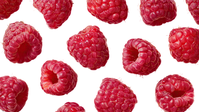 Red raspberries, close-up, pattern