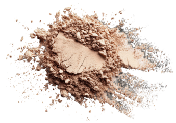 Light beige powder explosion on black background