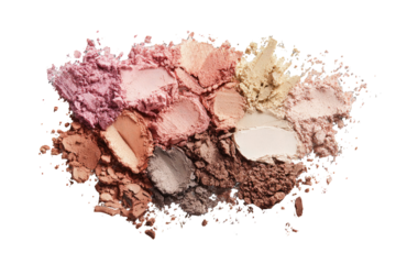 Crumbled eyeshadows in a variety of muted tones