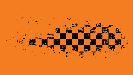 Distressed Checkered Flag Grunge Texture.