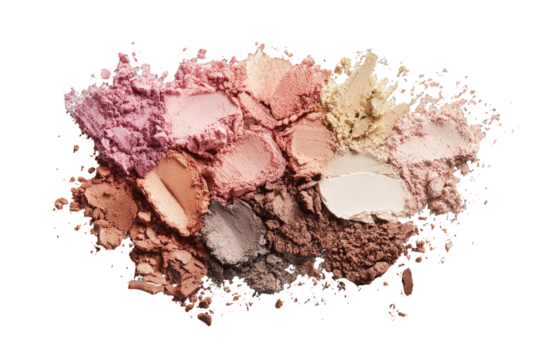 Crumbled eyeshadows in a variety of muted tones