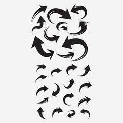 Set arrow icons. Collection different arrows sign. Black arrows icons