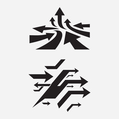 Set arrow icons. Collection different arrows sign. Black arrows icons