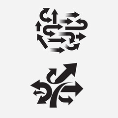 Set arrow icons. Collection different arrows sign. Black arrows icons