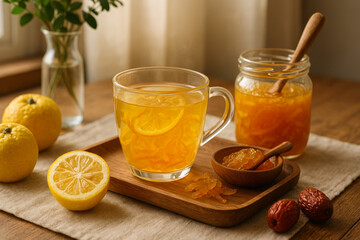 Korean Beauty Tea with Yuzu and Herbal Honey Infusion