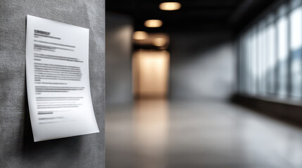 health certificate prominently displayed against smooth wall showcasing blurred white text bars