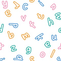 seamless pattern with colorful alphabets vector illustration