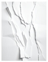 Fototapeta premium Torn white paper, abstract patterns of creases and rips