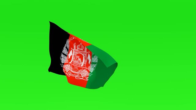 Afghanistan Flag Animation on Green Screen Background