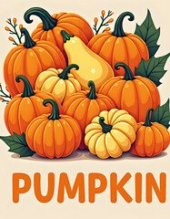 Autumn Harvest of Pumpkins