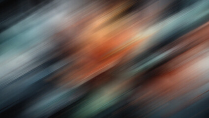 Diagonal Blur of Dark Teal Orange and Gray Tones with Soft Light Streaks abstract background