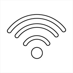 Black outline wifi symbol on white background wireless signal